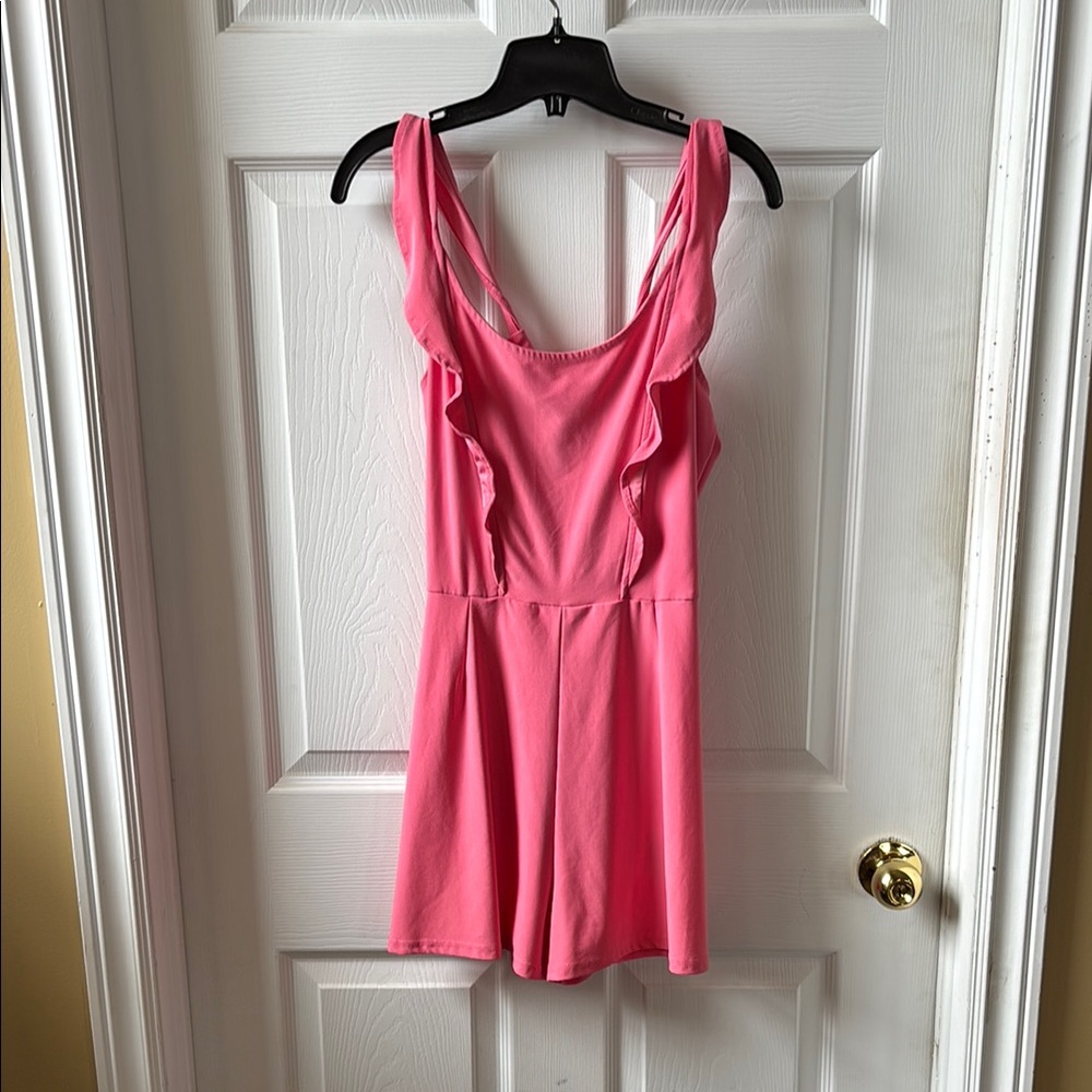 Pink Sleeveless Romper with Flowy Shorts